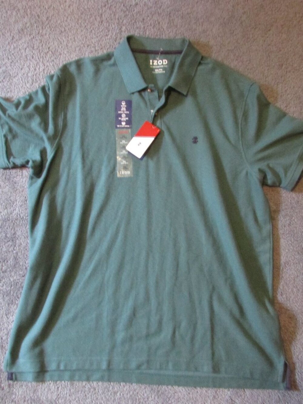 NWT IZOD XXL Balsam Green Short Sleeve The Advantage Polo Shirt UPF-15